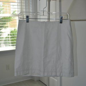 Free People White Leather Mini Skirt